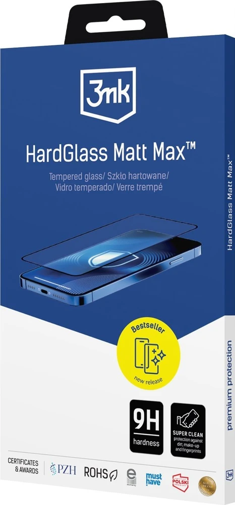 3mk HardGlass Matt Max, skirtas Apple iPhone X/XS/11 Pro
