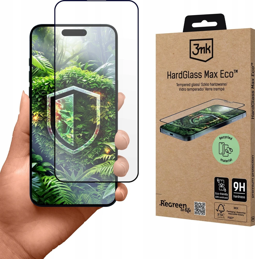 3MK kietojo stiklo „Max Eco“ apsauginis stikliukas „Apple iPhone 15 Plus/16 Plus“ GRS CU 1304127
