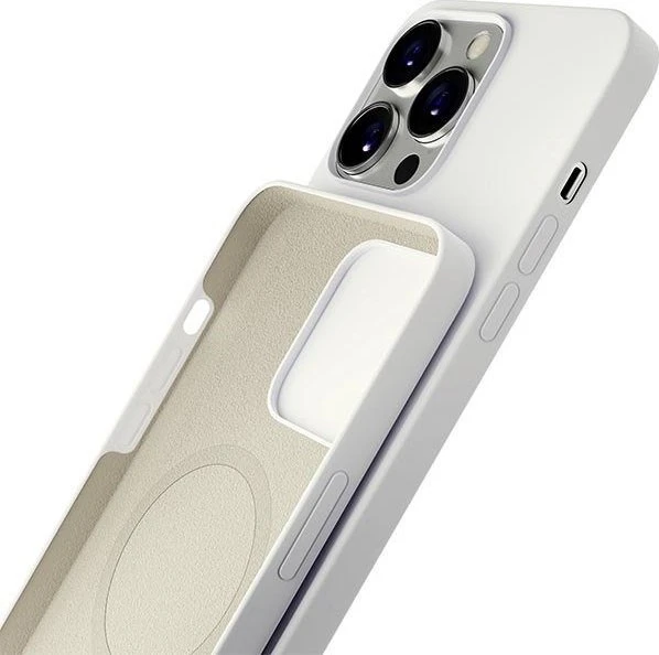 Dėklas 3Mk apsauga 3mk Hardy silikoninis MagCase iPhone 14 Pro - Baltas