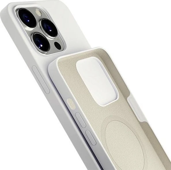 Dėklas 3Mk apsauga 3mk Hardy silikoninis MagCase iPhone 14 Pro - Baltas