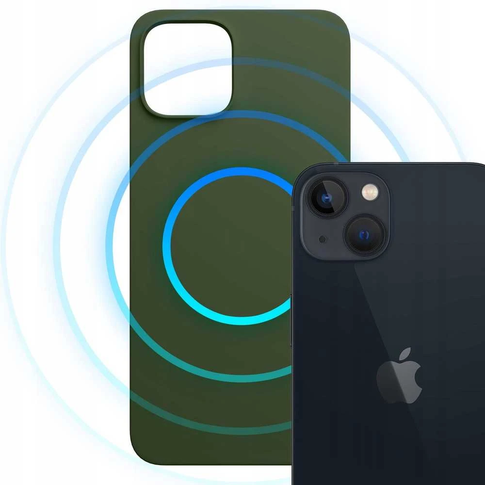 Dėklas 3MK Hardy MagSilicone Apple iPhone 15 Plus tamsiai žalias