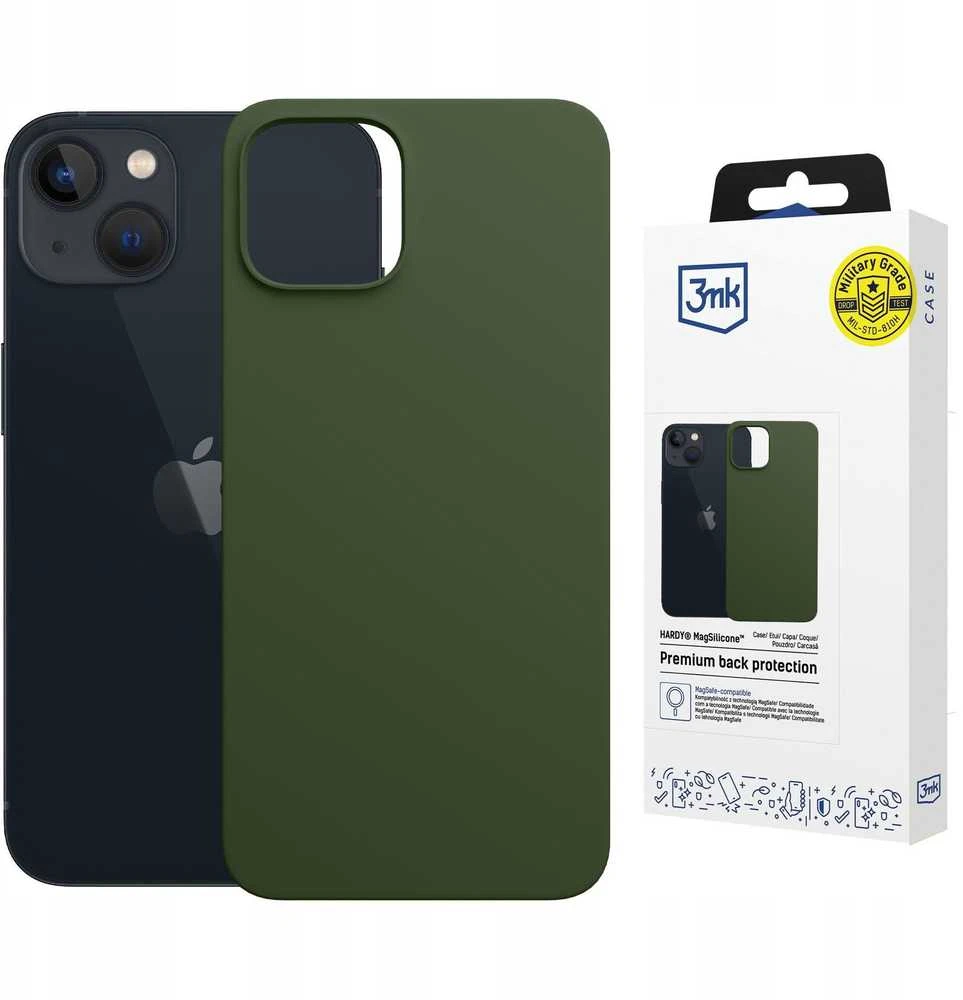 Dėklas 3MK Hardy MagSilicone Apple iPhone 15 Plus tamsiai žalias