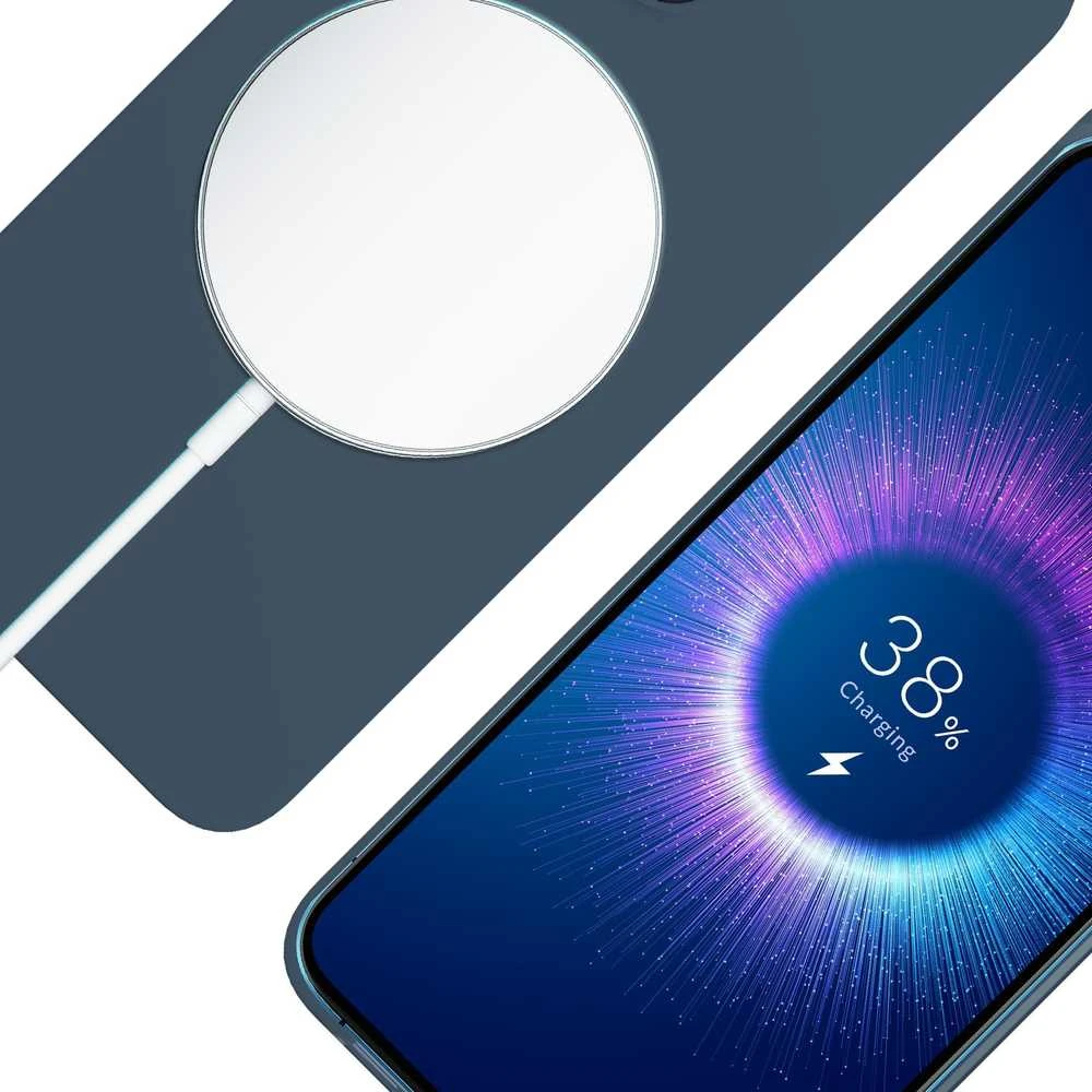 Dėklas 3MK Hardy MagSilicone skirtas Apple iPhone 15 Pro mėlynos spalvos