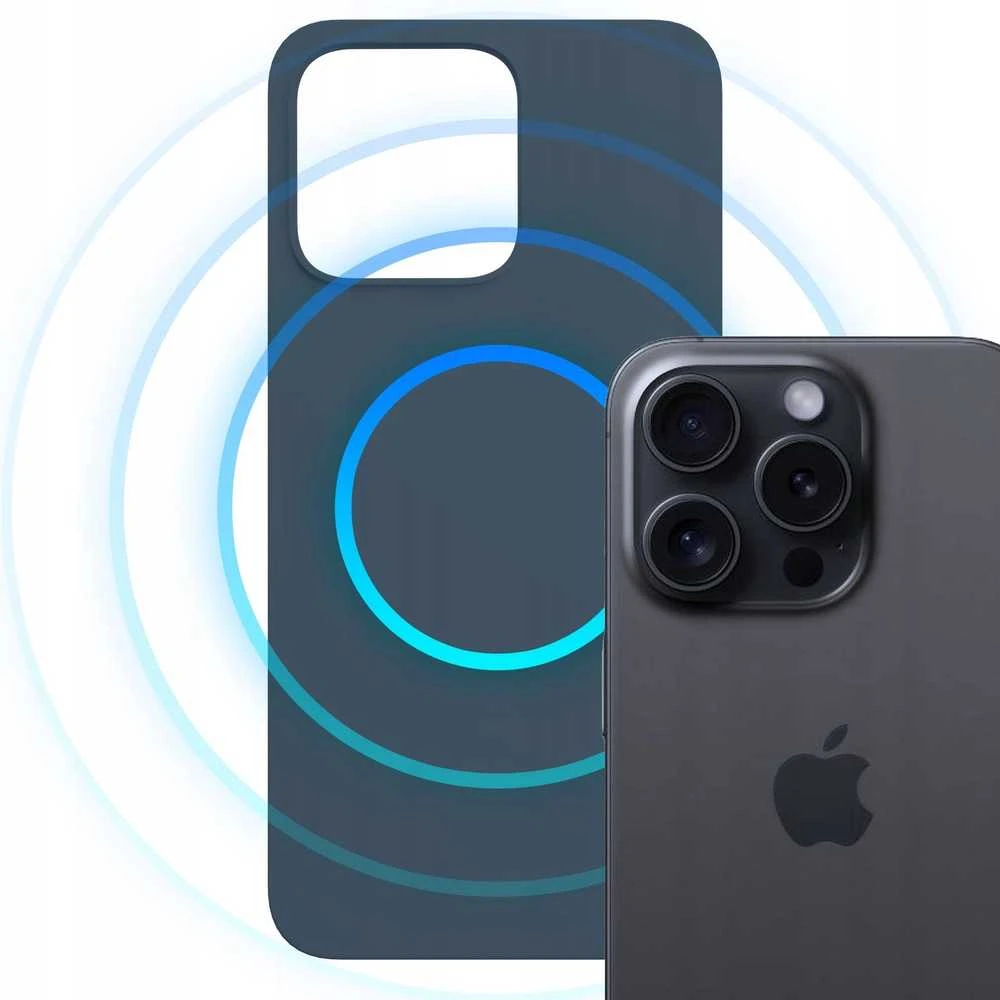 Dėklas 3MK Hardy MagSilicone skirtas Apple iPhone 15 Pro mėlynos spalvos