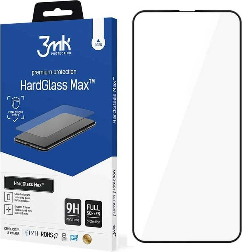 3MK HardGlass Max Ekrano apsauga, iPhone 13 Pro Max, Grūdintas stiklas, Juodas