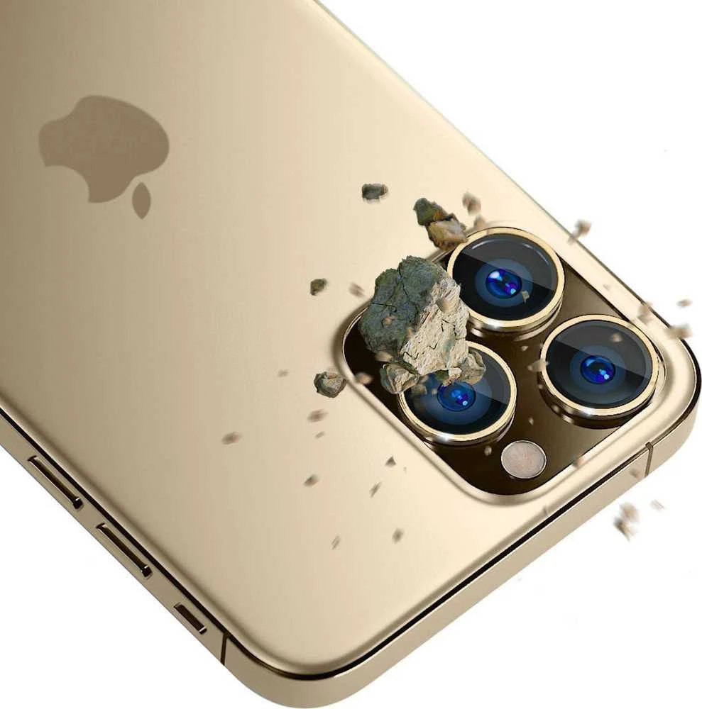 3MK objektyvo apsauga Pro Apple iPhone 14 Pro /14 Pro Max auksinis kameros objektyvo apsauga su tvirtinimo rėmeliu