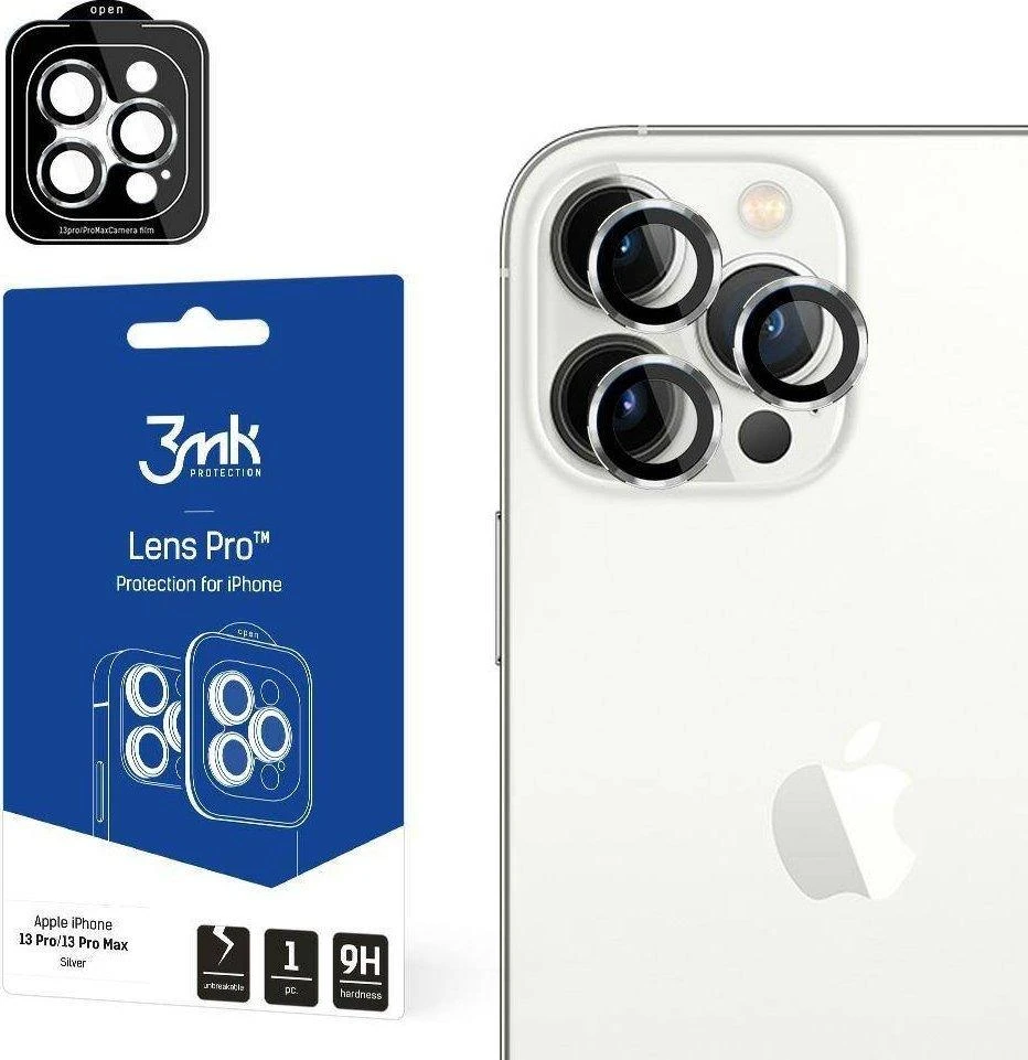 Apsauginis stikliukas kamerai 3mk Lens Pro Apple iPhone 13 Pro/13 Pro Max juodas