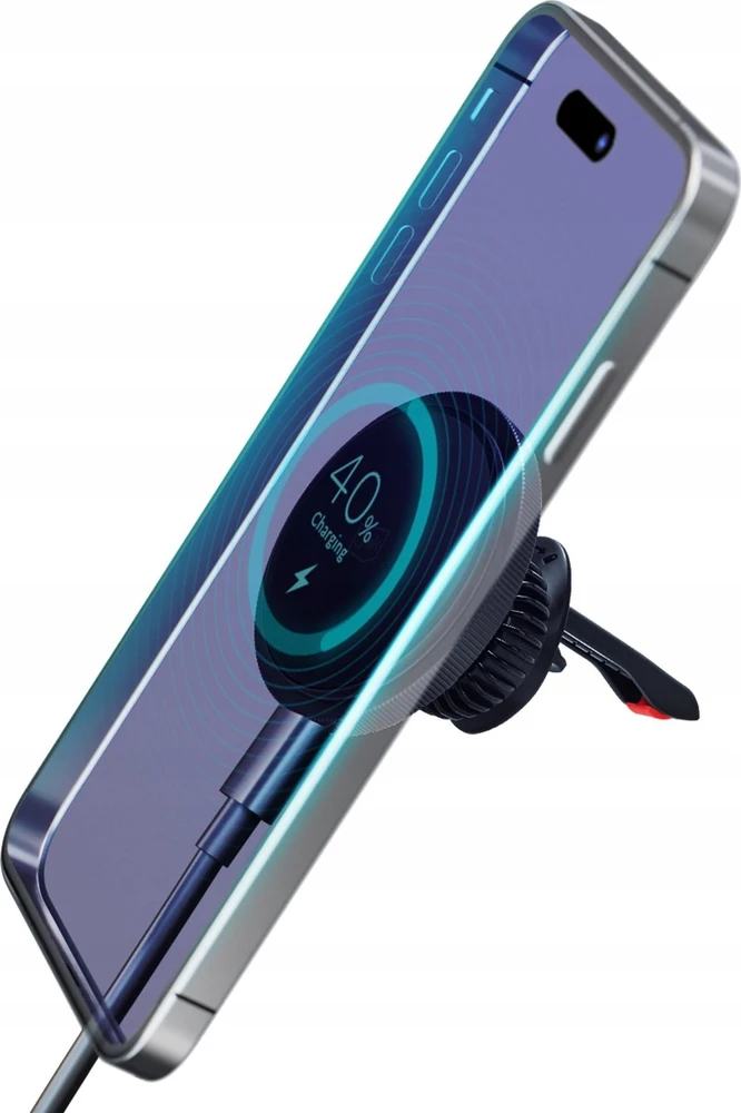 3MK Car MagCharger 15W indukcinio įkrovimo laikiklis ventiliacijos angai juodos spalvos