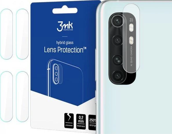 HIBRIDINIS STIKLAS 3MK LANKSTUSIS STIKLAS LĖŠAS XIAOMI MI NOTE 10 LITE KAMERAI 4 Vnt.
