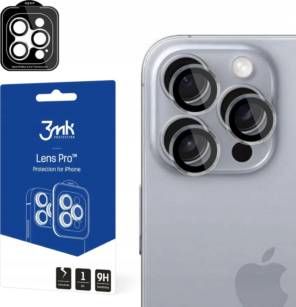 3MK objektyvo apsauga Apple iPhone 16 Pro/16 Pro Max, permatoma