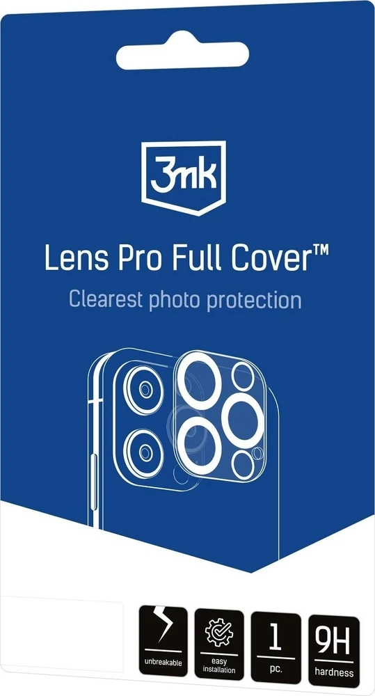 Apsauginis stikliukas kamerai 3mk Lens Pro Apple iPhone 16 Pro/16 Pro Max juodas