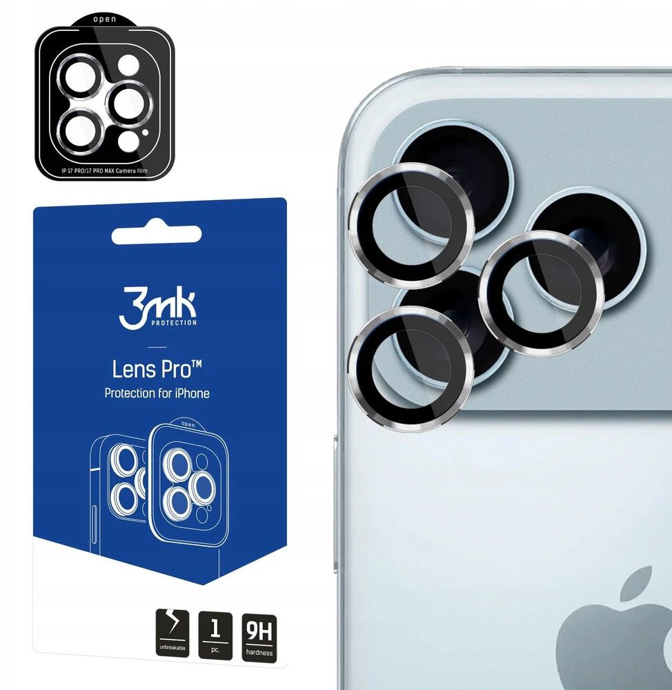 Apsauginis stikliukas kamerai 3mk Lens Pro Apple iPhone 17 Pro/17 Pro Max sidabrinis