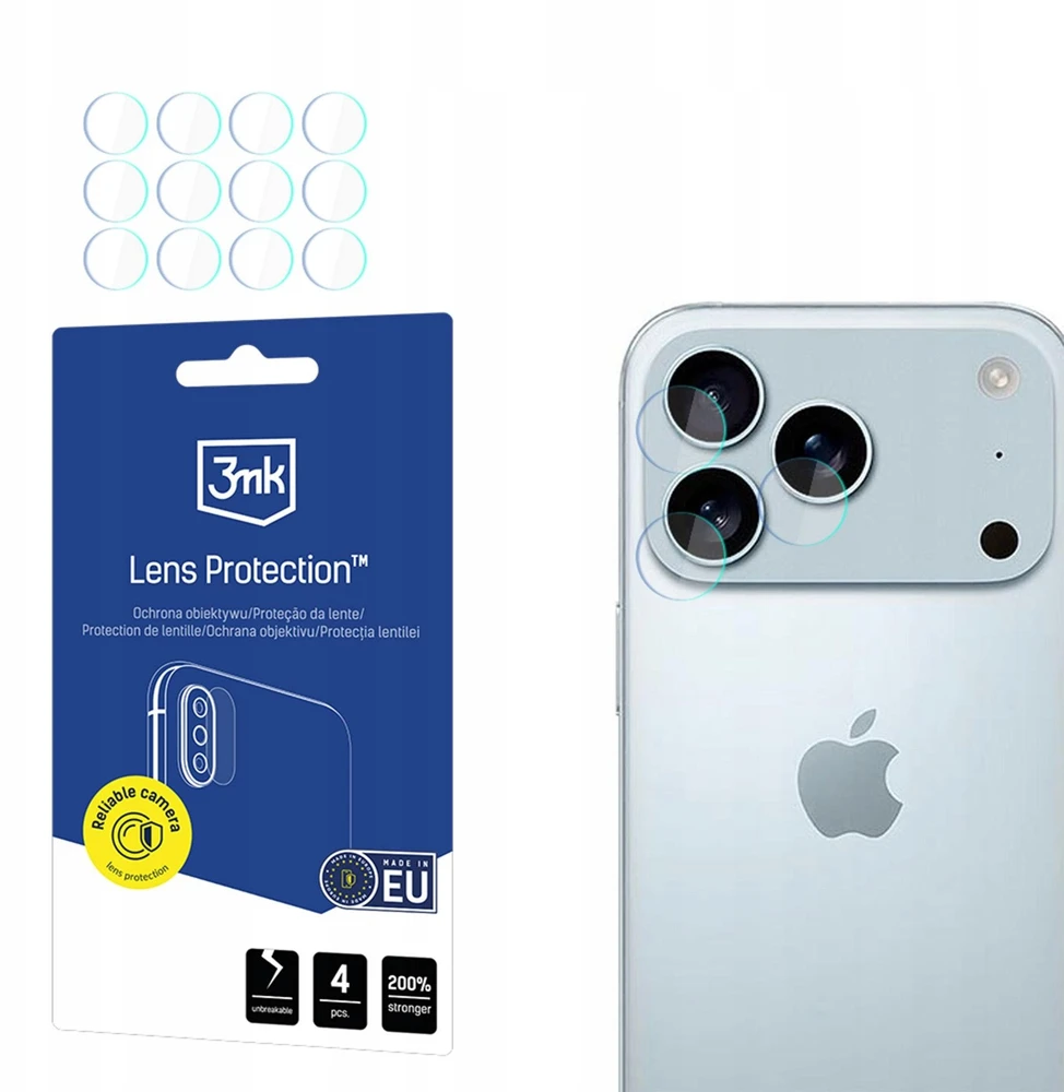 3MK Lens Protection apsauga, skirta iPhone 17 Pro fotoaparato objektyvui