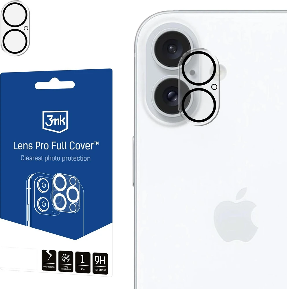Apsauginis stikliukas kamerai 3mk Lens Pro Apple iPhone 16/16 Plus juodas
