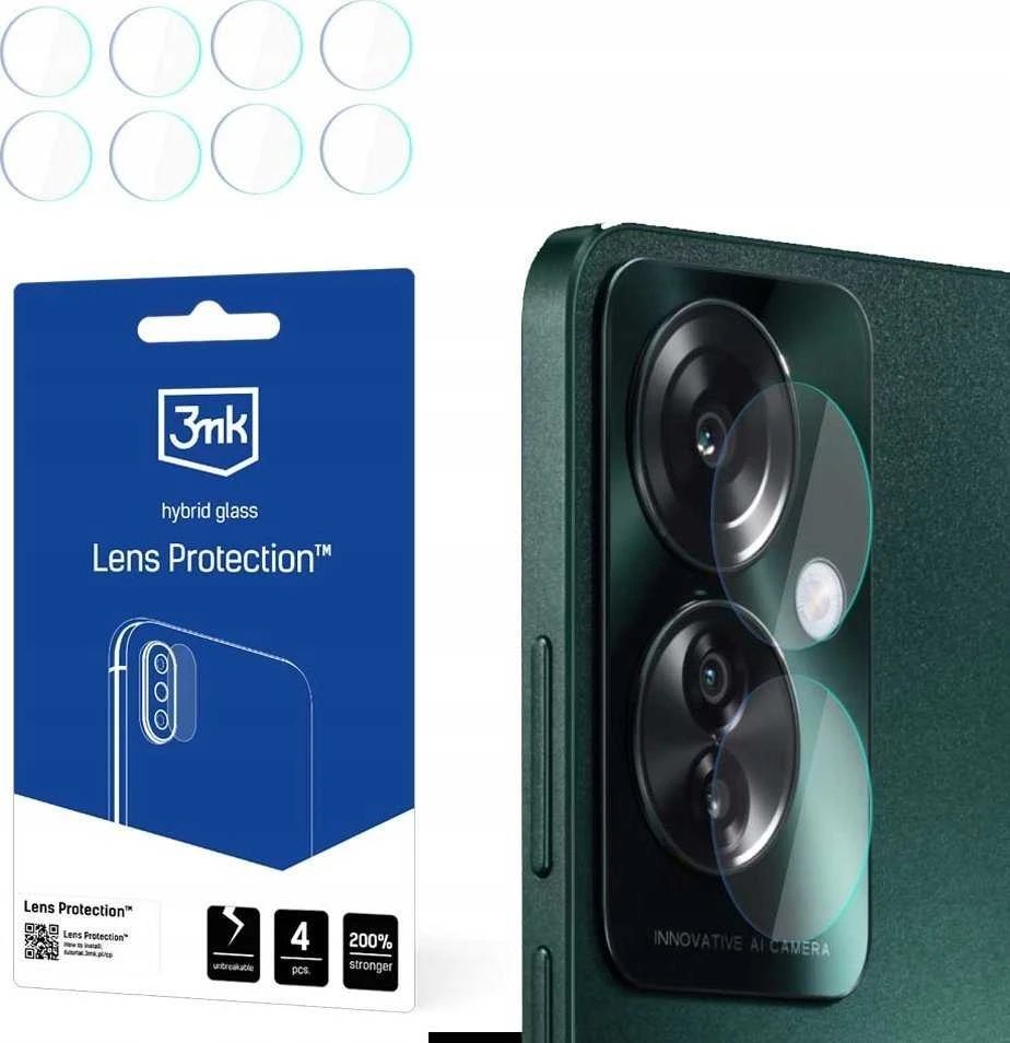 Hibridinis stiklas fotoaparatui / objektyvas OPPO RENO 11F 5G 3mk lankstus stiklo objektyvas