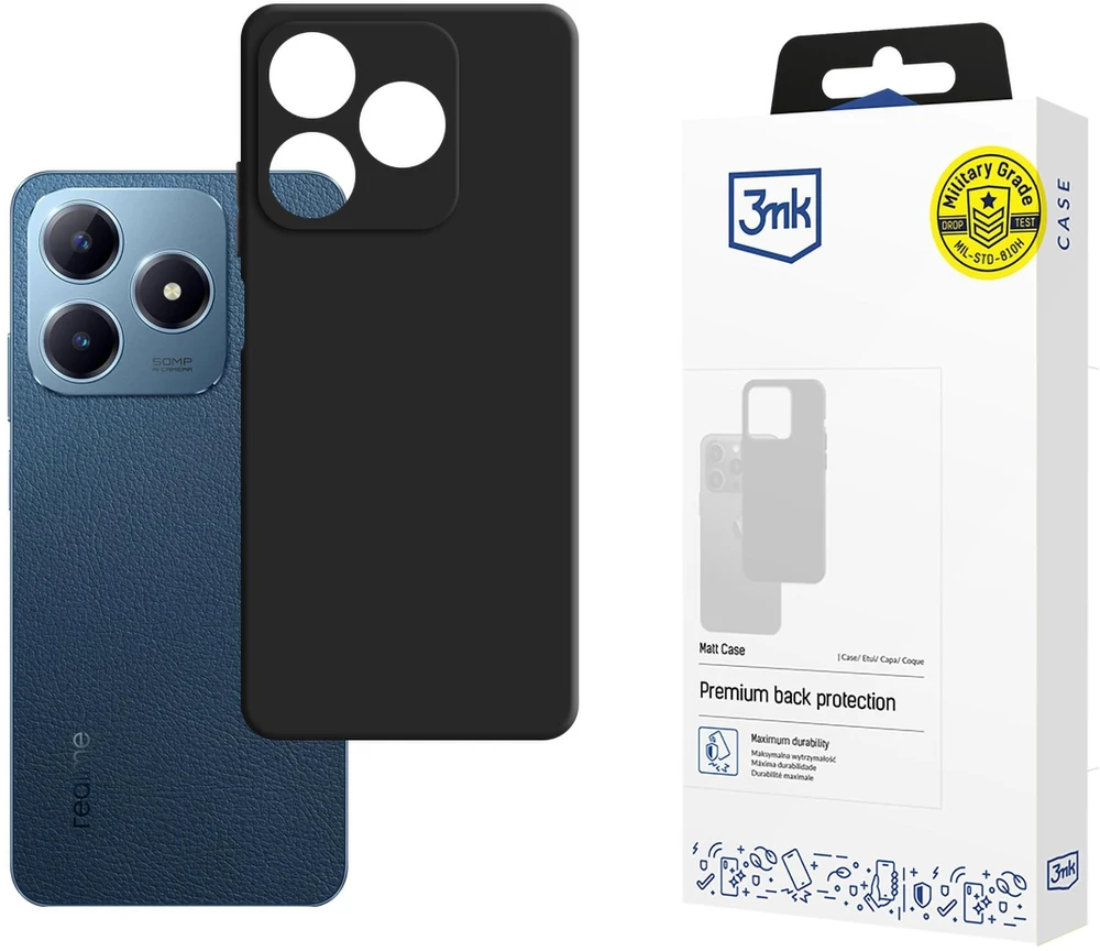 Dėklas 3mk Matt Case for Realme C63 - juodas