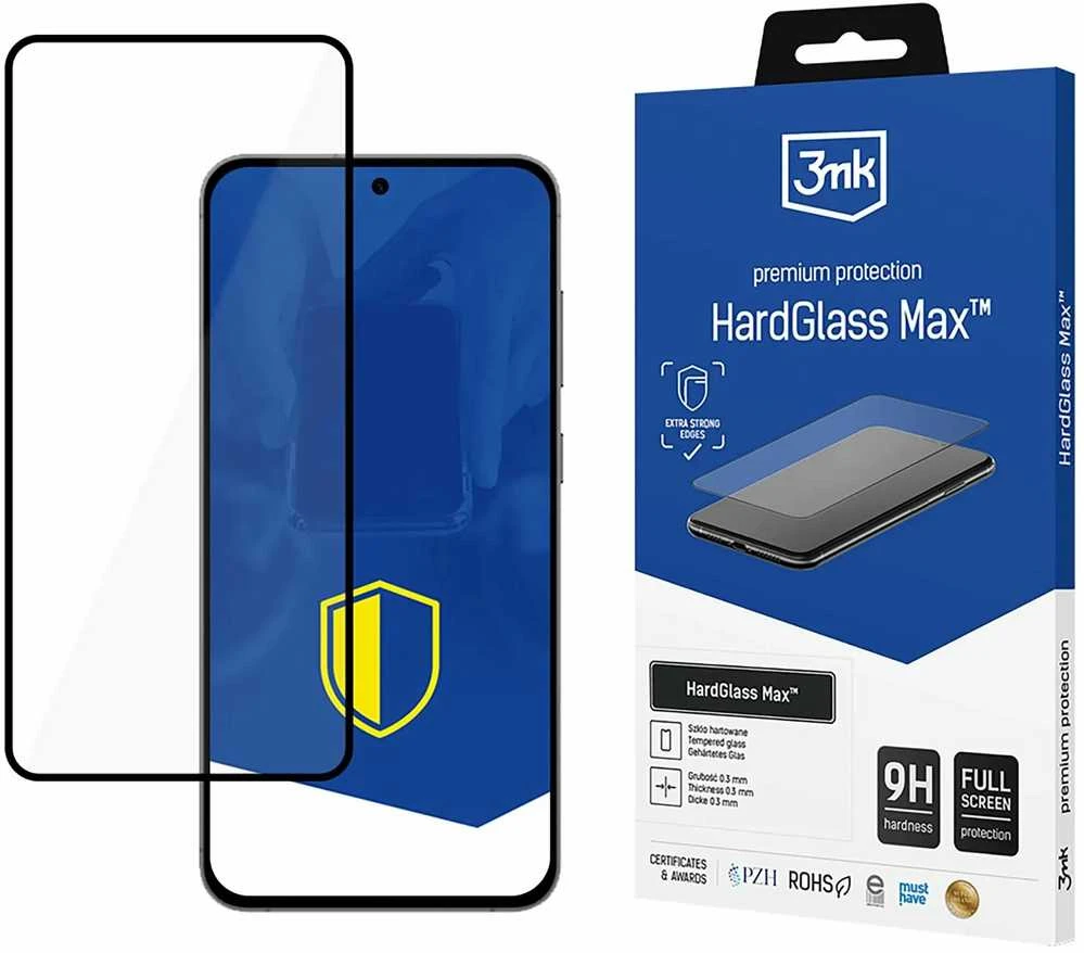3MK HardGlass Max Samsung Galaxy S24 FE S721 juodas, viso ekrano stiklas