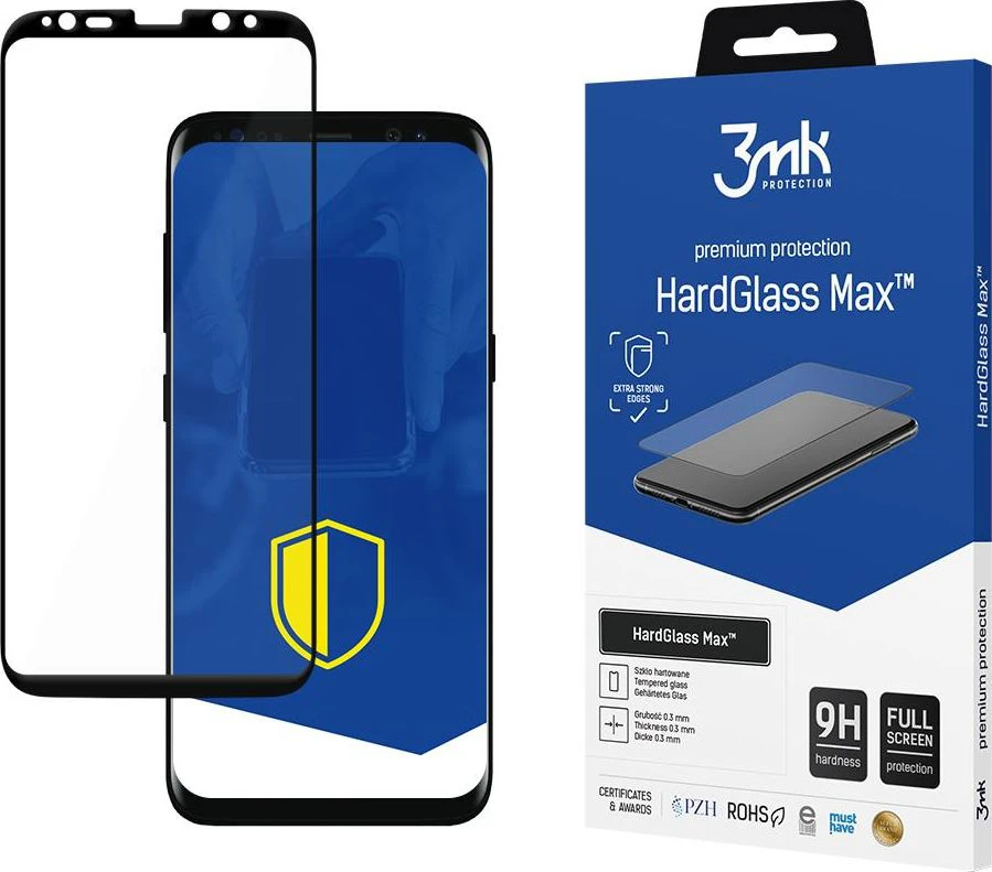 Samsung Galaxy S8/S9 - 3mk HardGlass Max Juodas