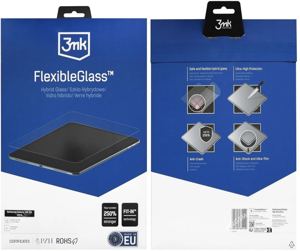 3mk „FlexibleGlass“ hibridinis stiklas, skirtas „Samsung Galaxy Tab S11 Ultra“.
