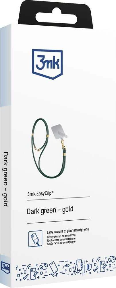 3MK EasyClip Dark Žalias (auksinis) Phone Lanyard