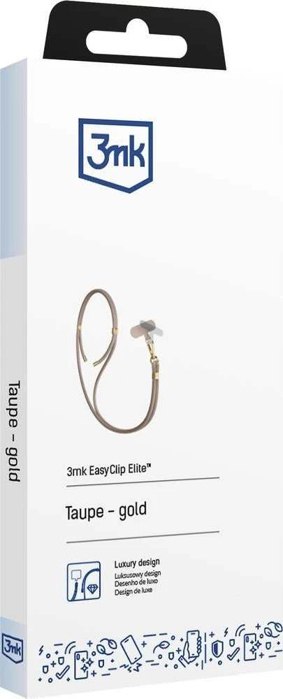 3MK EasyClip Elite pilkšvai pilkas (auksinis) telefono dirželis
