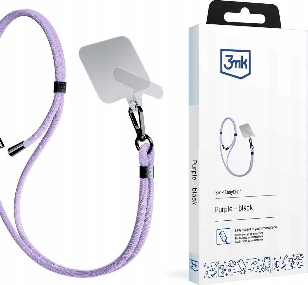 3MK EasyClip Violetinė (juodos spalvos) virvelė telefonui
