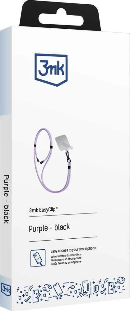 3MK EasyClip Violetinė (juodos spalvos) virvelė telefonui