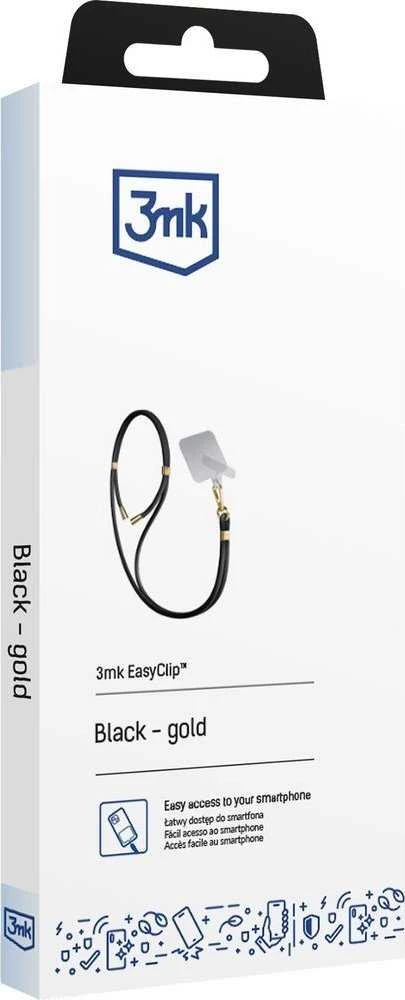 3MK EasyClip juodos spalvos (auksinis) virvelė telefonui