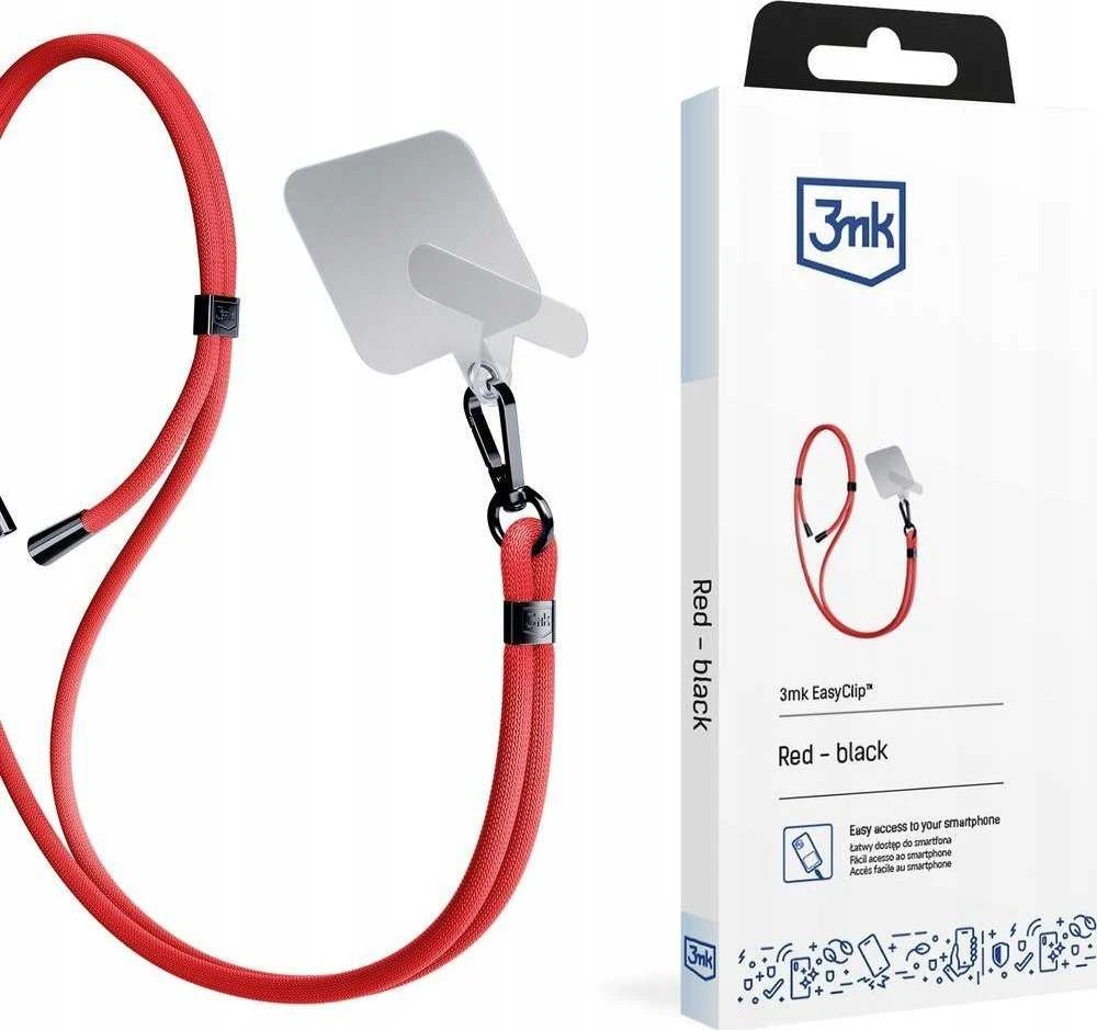 Dėklas Išmanusis telefonas Lanyard 3mk EasyClip - Raudona