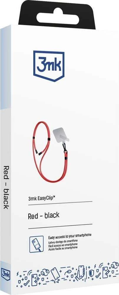 Dėklas Išmanusis telefonas Lanyard 3mk EasyClip - Raudona