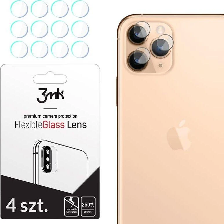LCD apsauginė plėvelė kamerai 3MK Flexible Glass Lens Apple iPhone 11 Pro Max