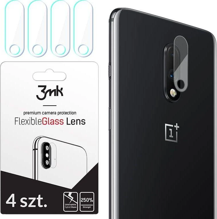 HIBRIDINIS STIKLAS 3MK LANKSTUS STIKLINIS OBJEKTYVAS ONEPLUS 7 FOTOAPARATUI 4 VNT.