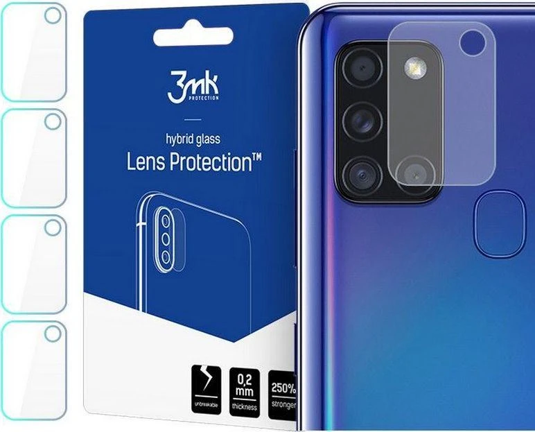 HYBRID GLASS 3MK FLEXIBLE GLASS LENS SAMSUNG GALAXY A21S FOR CAMERA 4 PCS.
