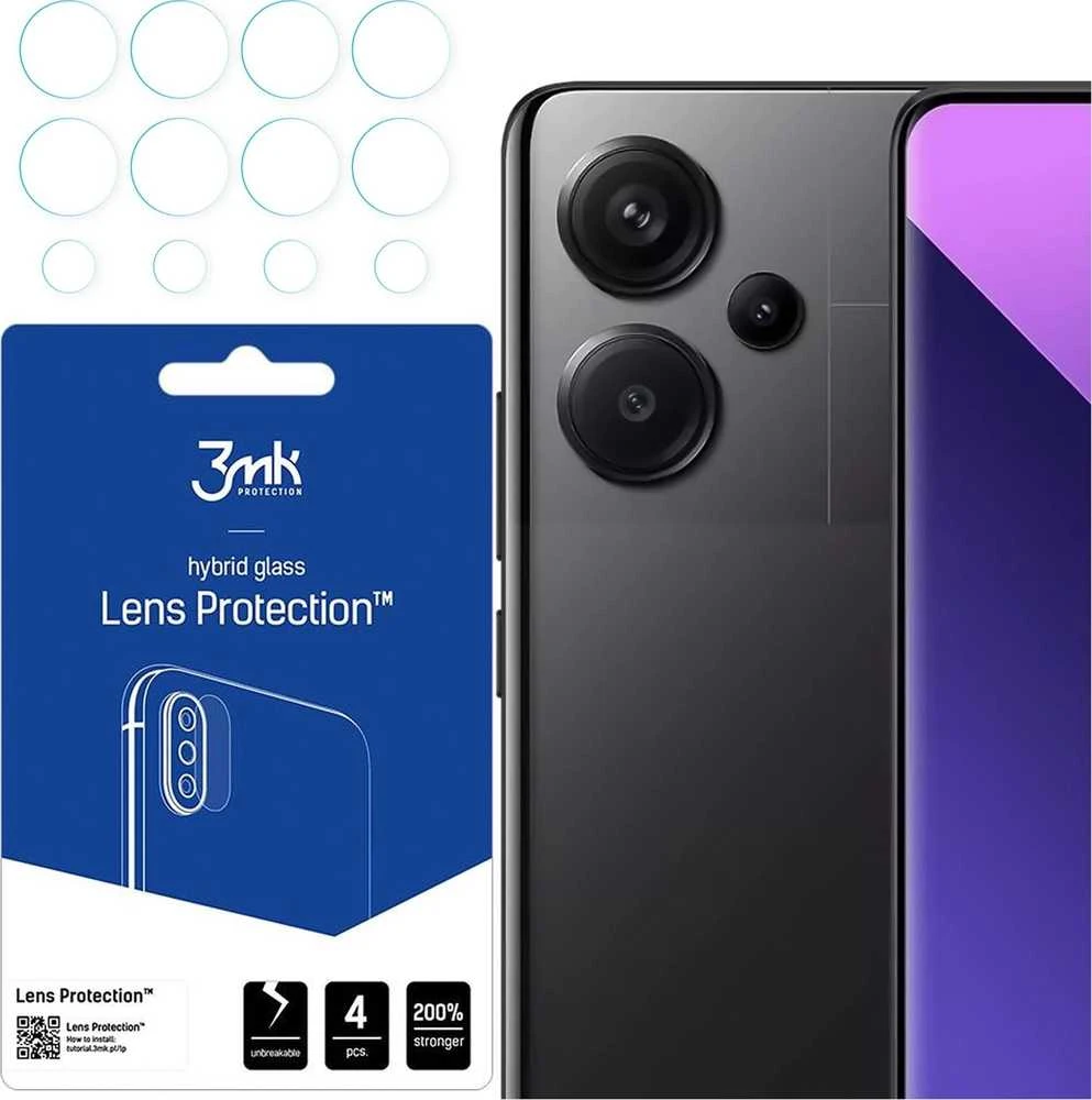 3MK „Redmi Note 13 Pro“ objektyvo apsauga + kameros objektyvo apsauga (4 vnt.)