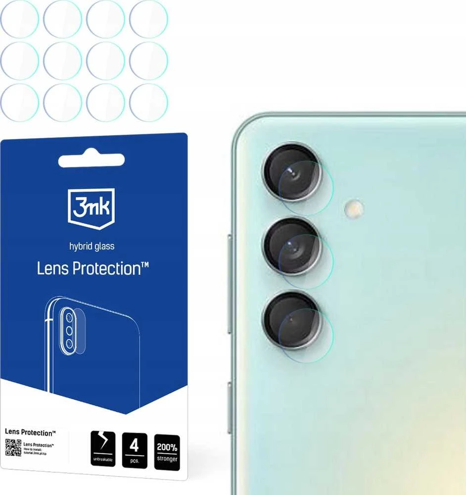 Hibridinis stiklas fotoaparatui / objektyvui Samsung Galaxy M55 5G 3mk lankstus stiklo objektyvas