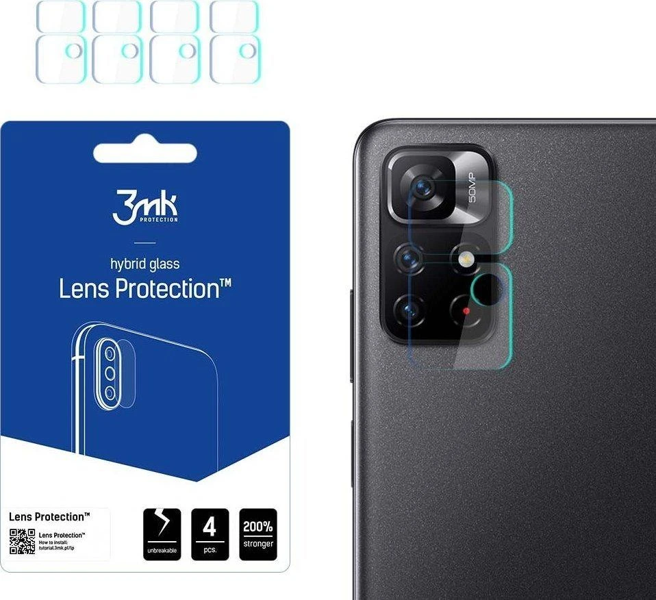 3mk Lens Protection™ hibridinis fotoaparato stiklas Xiaomi Redmi Note 11S 5G / 11T 5G