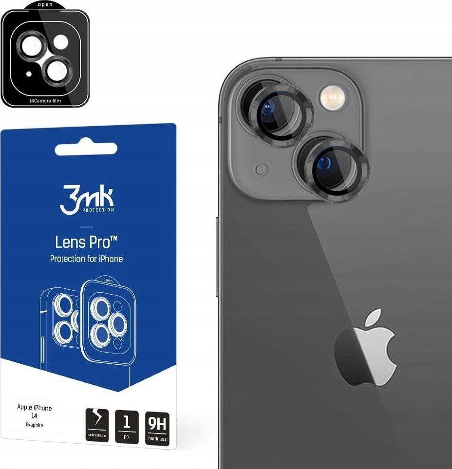 Apsauginis stikliukas kamerai 3mk Lens Pro Apple iPhone 14 juodas
