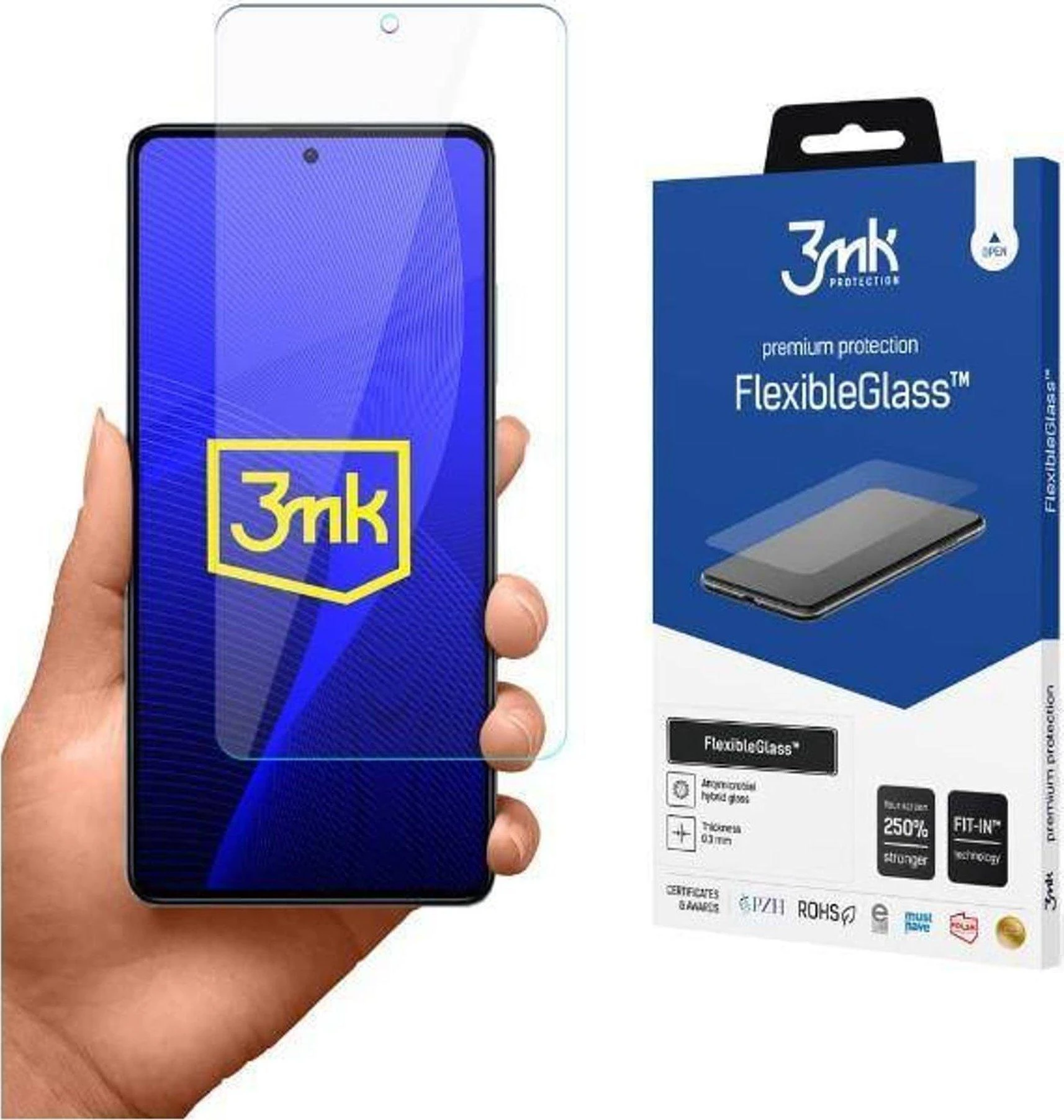 Apsauginis stiklas Xiaomi Redmi Note 12 5G / Poco X5 5G Hybrid Flexi 7H serijos 3mk FlexibleGlass