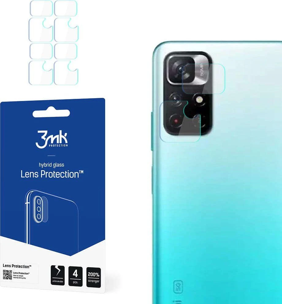 3MK objektyvo apsauga Xiaomi Redmi Note 11 5G kameros objektyvo apsaugai, 4 dalys