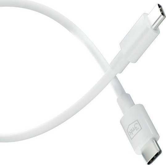 3MK Hyper Kabelis USB-C - USB-C 100W 1.2m baltos spalvos Kabelis