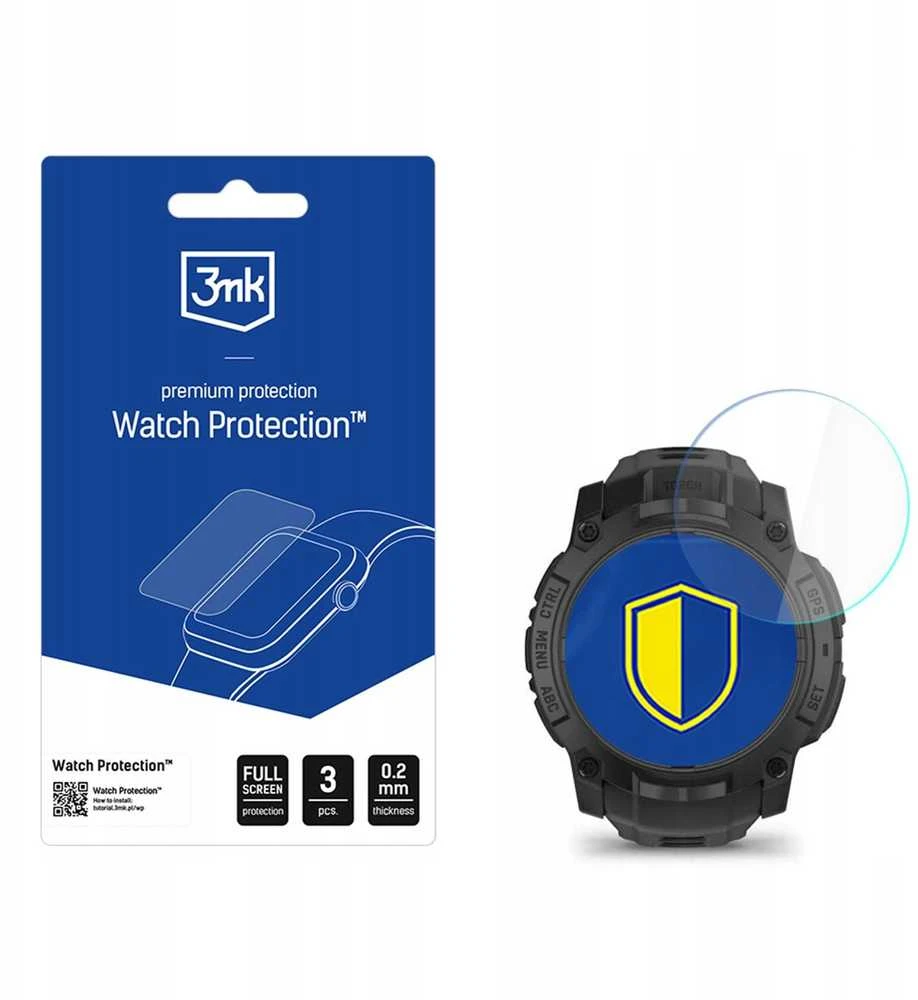 3Mk „Garmin Instinct 3 Tactical Edition“ 50 mm – 3 mk laikrodžio apsauga su „FlexibleGlass“ stiklu