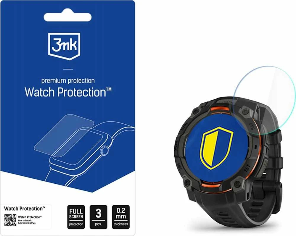 Garmin Instinct 3 45mm (Amoled, Solar) – 3mk Watch Protection FlexibleGlass