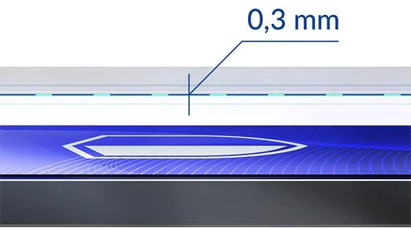 Hibridinis apsauginis stiklas 0,3 mm, antibakterinis 3mk