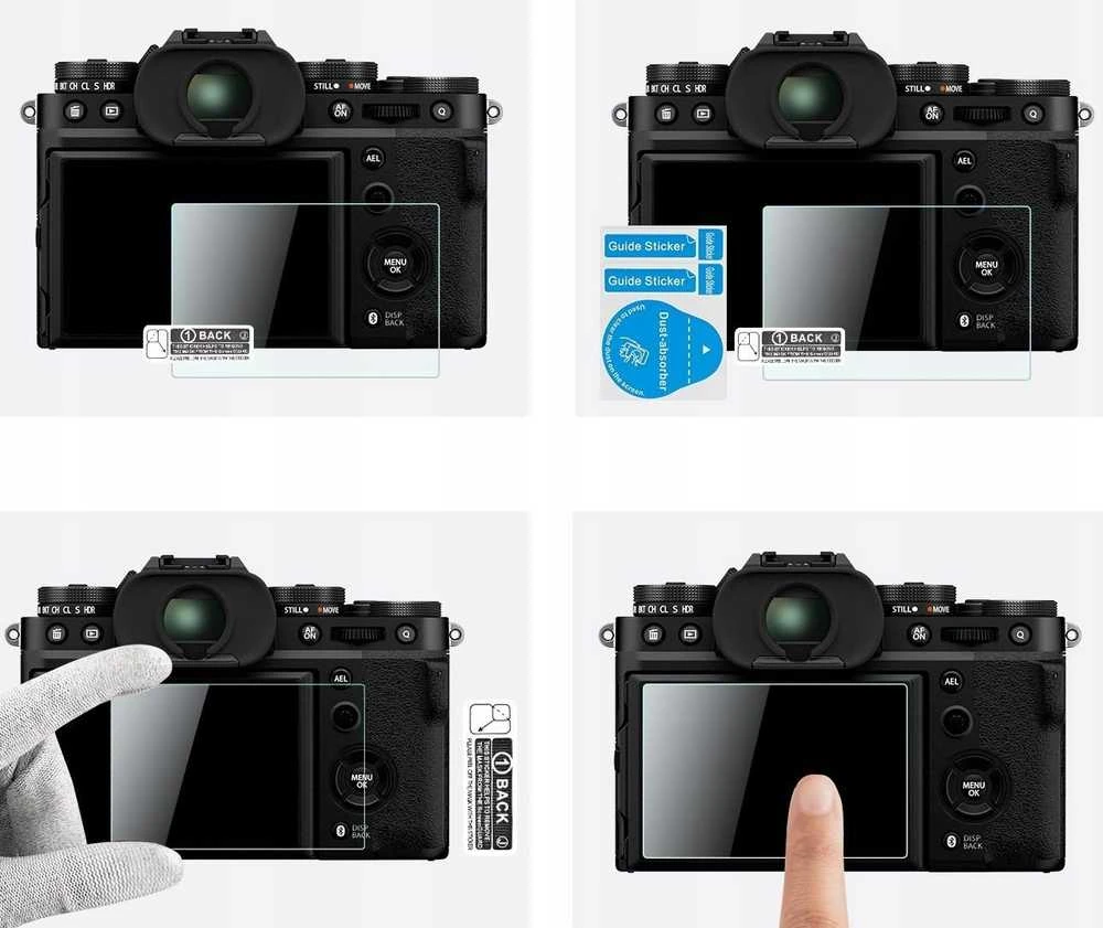 K&F 3x rinkinys 9H stiklo ekrano apsauga ir 3x apsauga nuo šaltos bato Fujifilm X-t5 / K&f Concept / Sku.2196