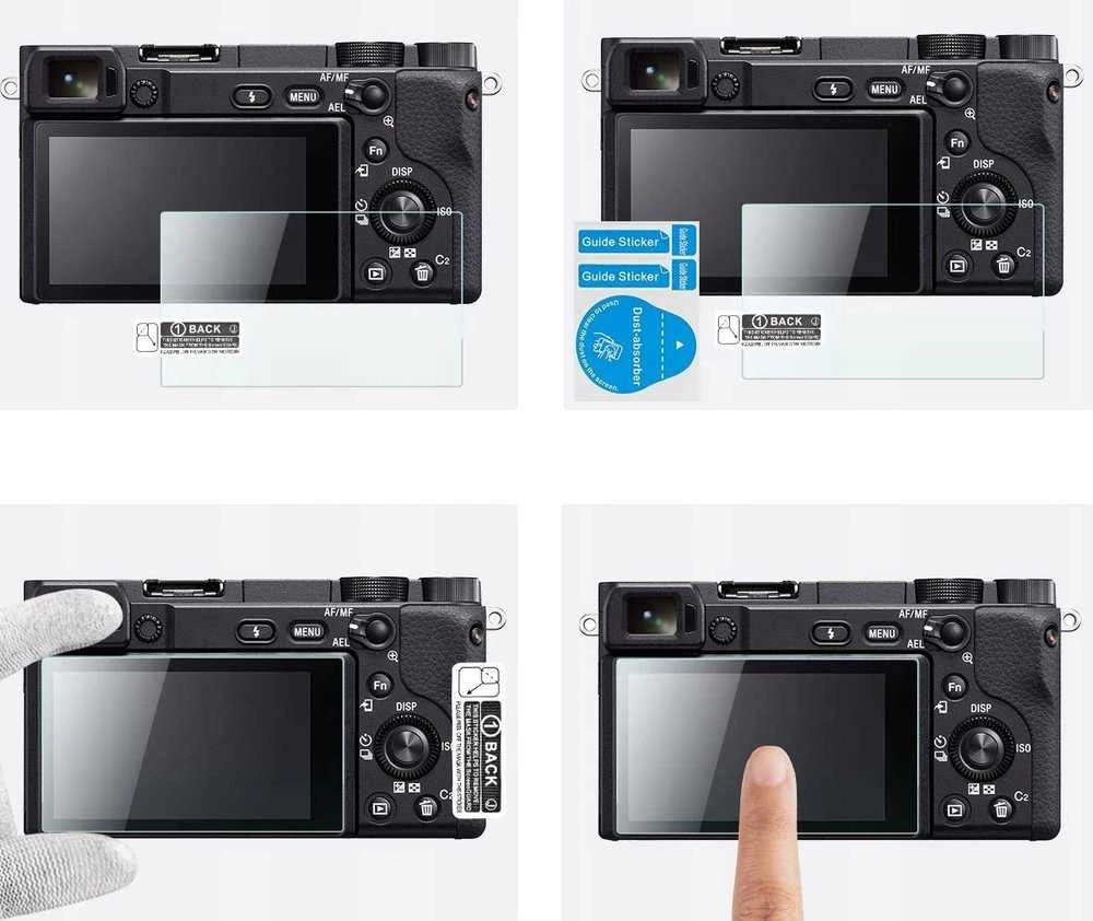 K&F 3 dalių rinkinys 9H stiklo ekrano apsauga Sony Nex 7, Nex 6, 6l, 5, Nex 3n, A6600 / K&f Concept / Sku.2199