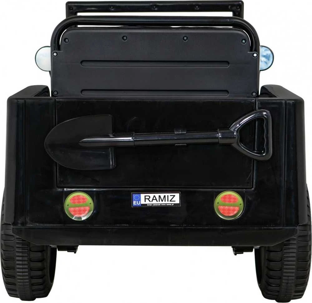 RAMIZ Elektromobilis Retro karinis 4x4 pavara, Juodas