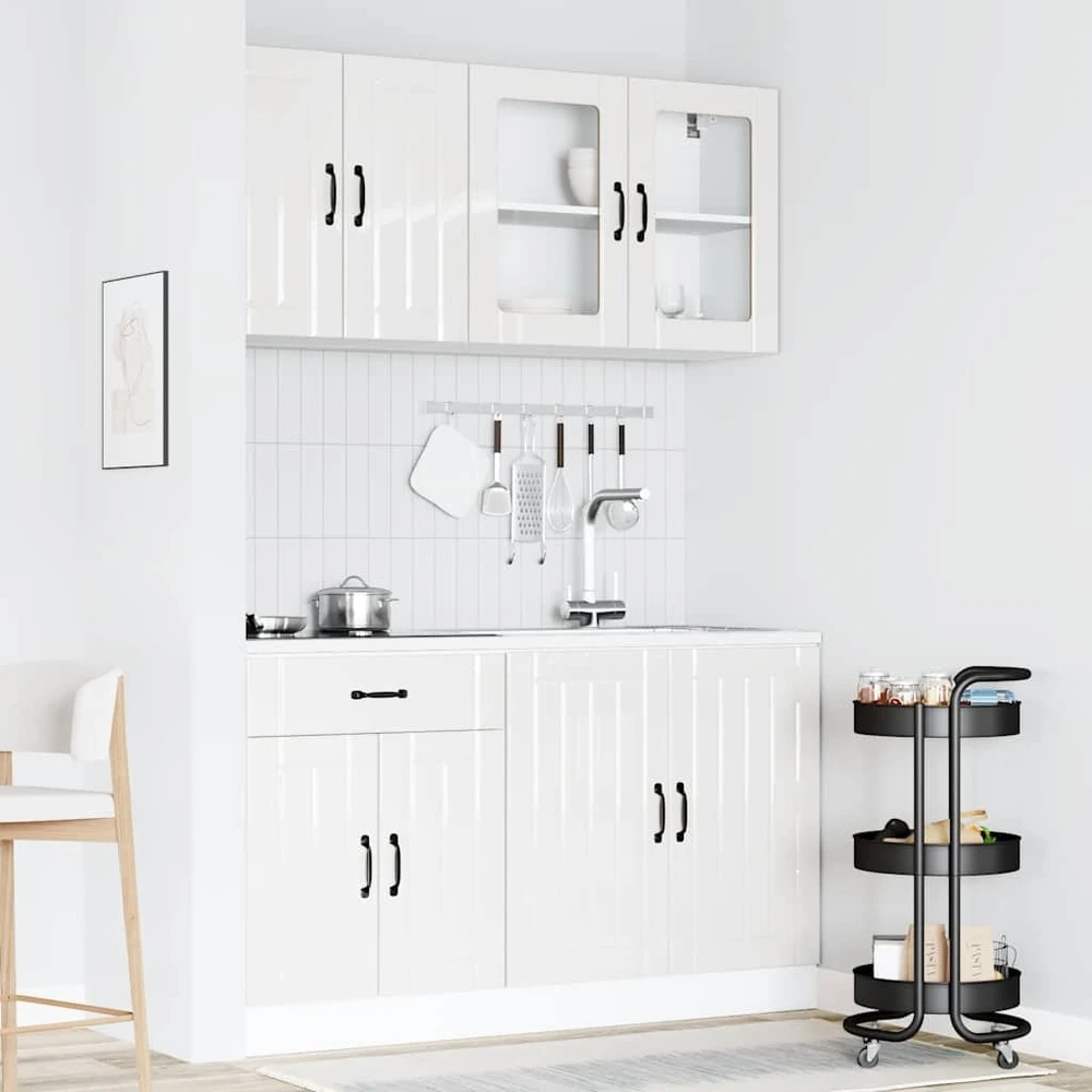 Virtuvinių spintelių komplektas, 4 dalių, Lucca, balta