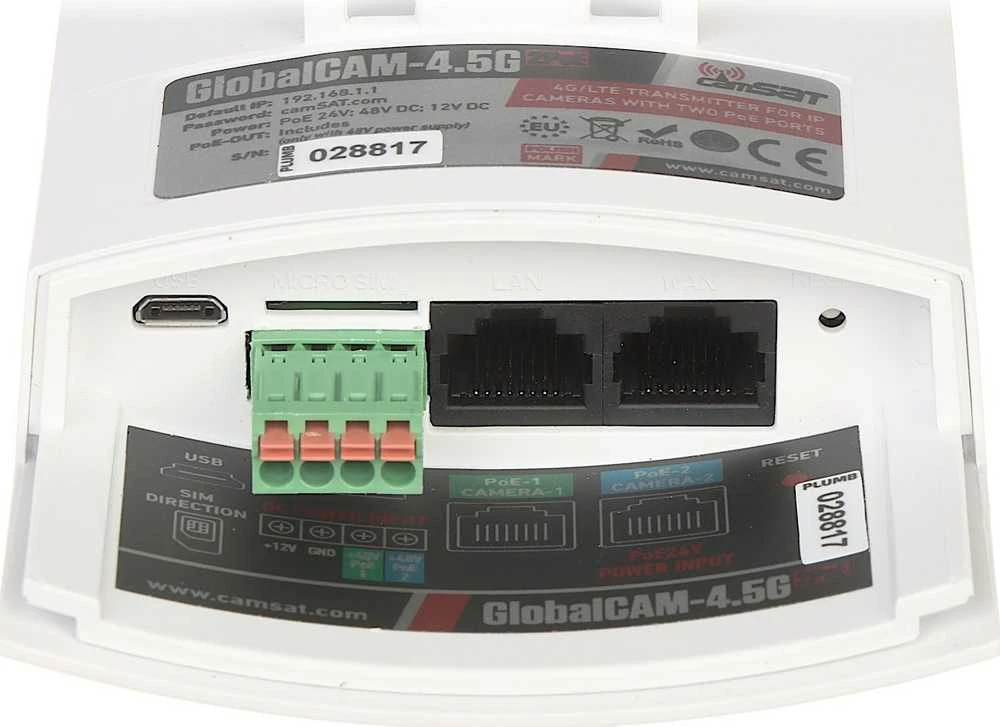 Maršrutizatorius PRIEIGOS TAŠKAS LTE Cat. 4 GLOBALCAM4.5G-2POE 2.4 GHz, 150 Mbps CAMSAT