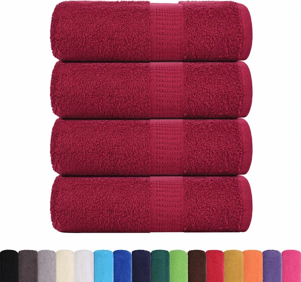 Rankšluostis Rankšluosčiai FROGN, 4 vnt., bordo spalvos, 30x30 cm, 360 g/m²