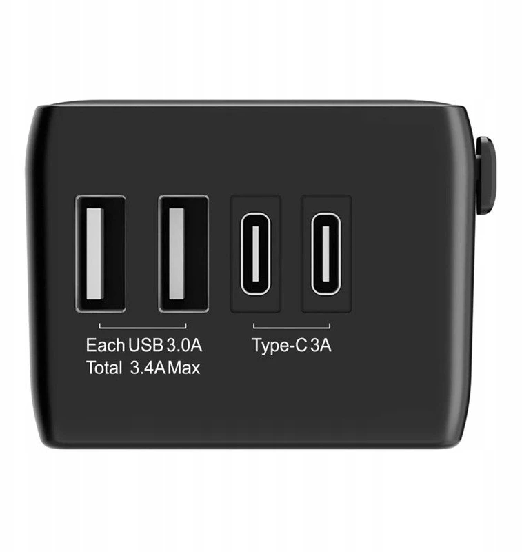 Blitzwolf BW-TA1 4 viename kelioninis adapteris su 2 USB + C + PD 20W
